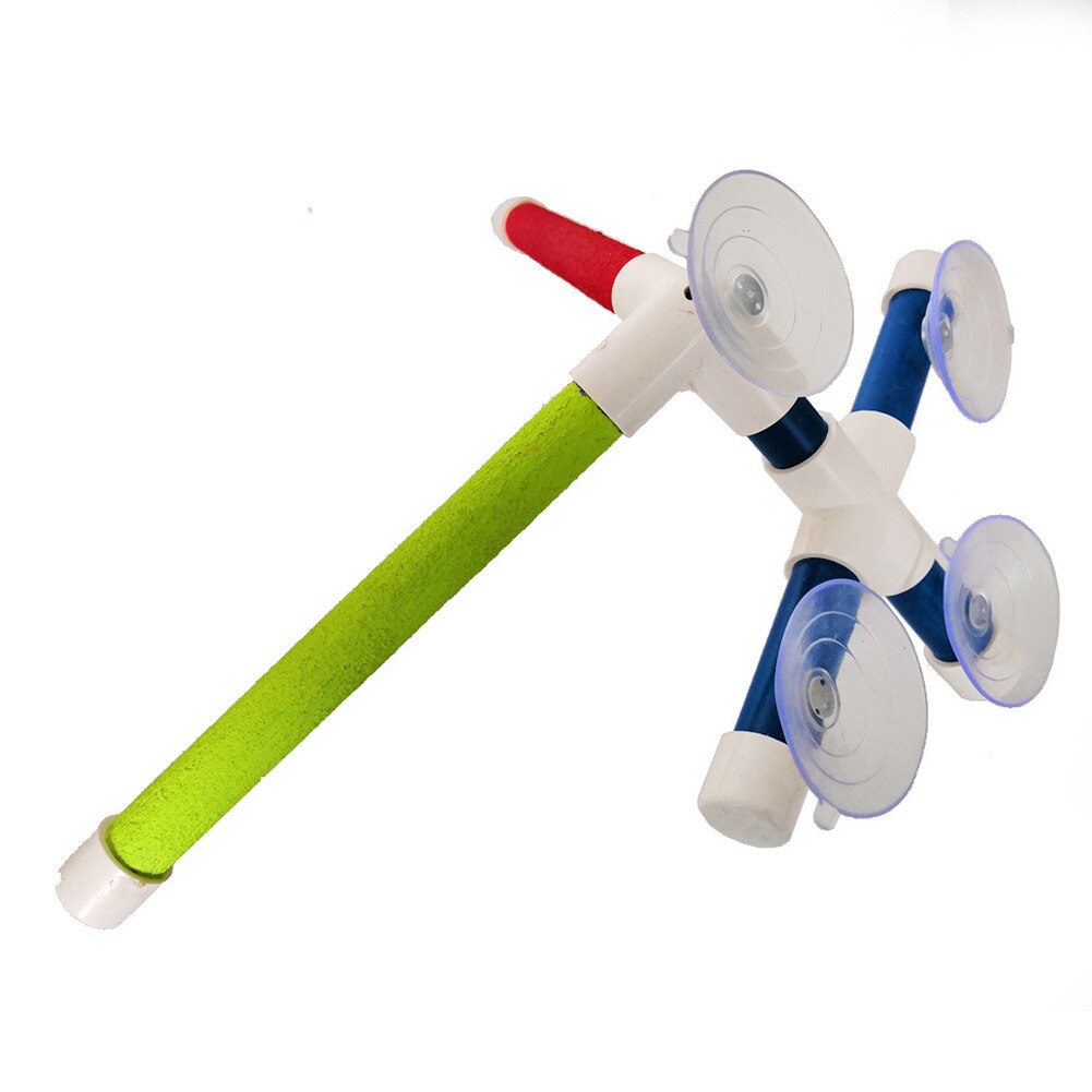 Disco de succión para aves y loros, barra de pie de ducha, soporte doble para mascotas, juguete
