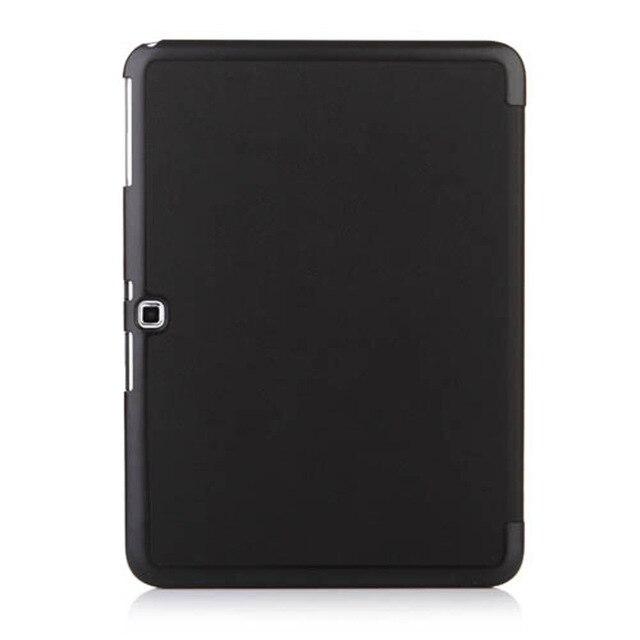 Housse de support en cuir PU pour Samsung Galaxy Tab 4 10.1 SM T530 T531 T535 housse de réveil/sommeil automatique pour tablette + film de protection + stylet: Black