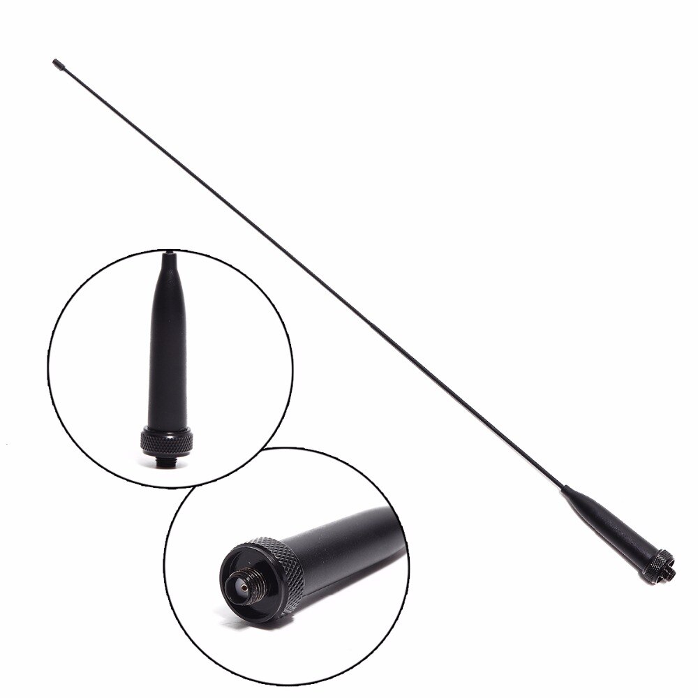 ABBREE AR-776 Titanio SMA-Femmina 144/430 MHz Dual Band Luce flessibile flessionale Antenna per Baofeng UV-5R UV-XR walkie Talkie