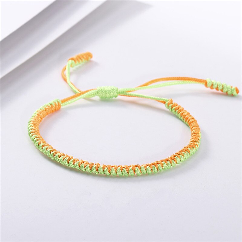 35 farben Tibetischen Buddhistischen Geflochtenen Seil Knoten Armbinde Charme Handgemachte Glück Weben Gewinde Armreifen Für Frauen Männer Modeschmuck