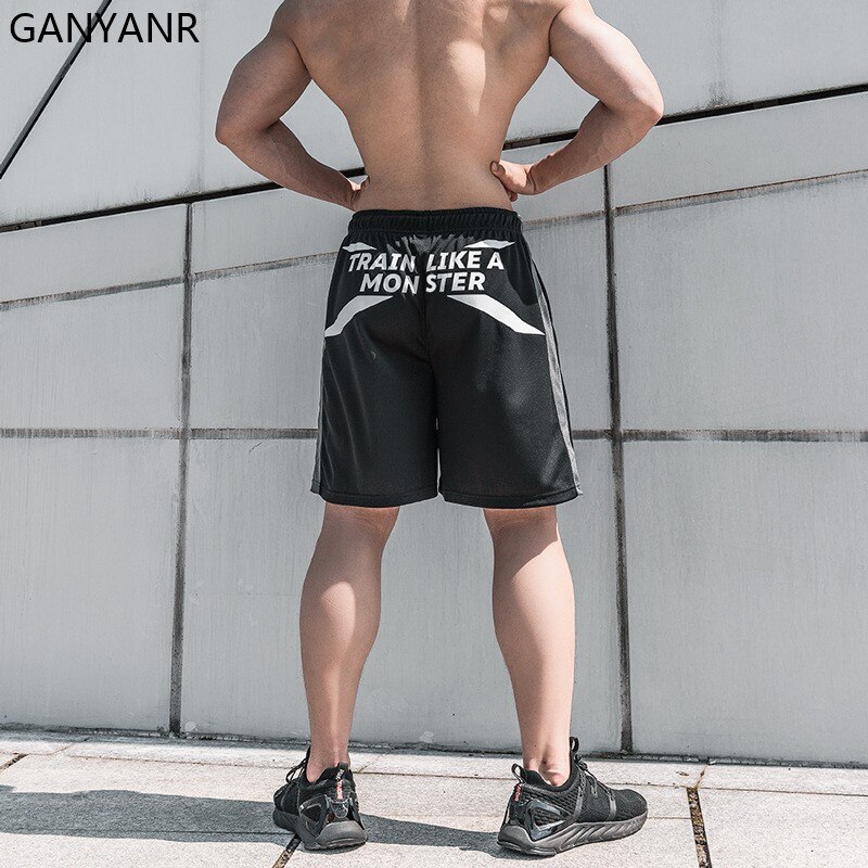 GANYANR Running Shorts Men Gym Crossfit Sport Fitness Training Basketball Sportswear Jogging Workout Soccer Leggings Tennis Run