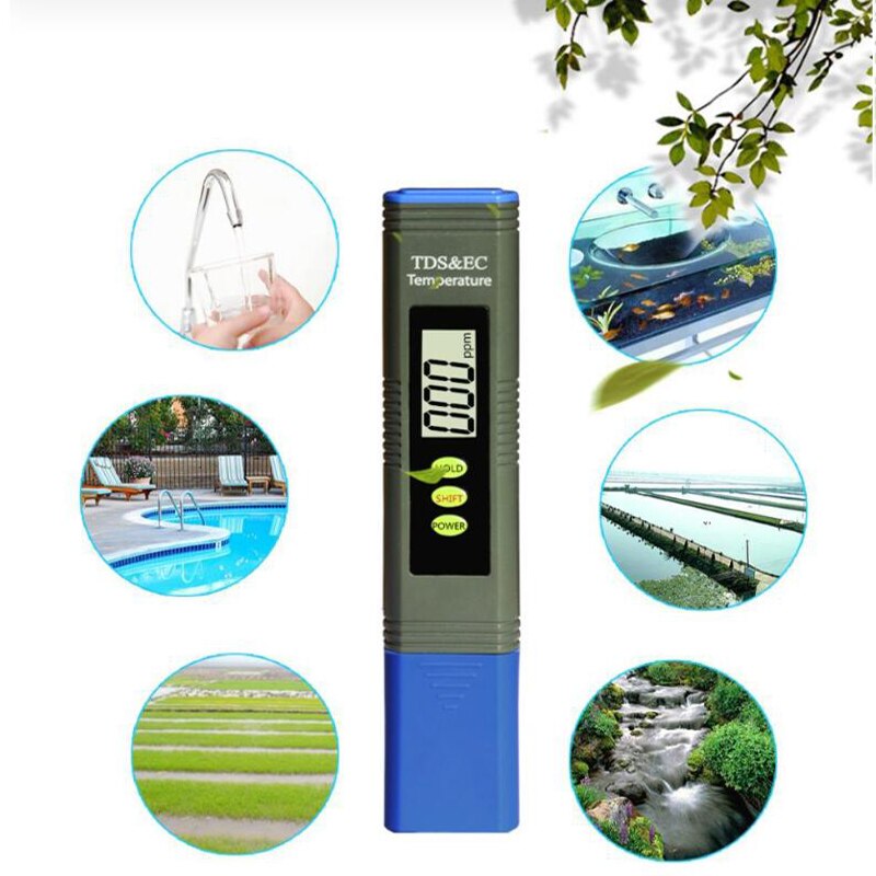 Portable PH Meter 2 In 1 TDS Measuring Instrument Water Tester PH Meter And ATC pH Test Aquarium Pool Pen Type PH Meter
