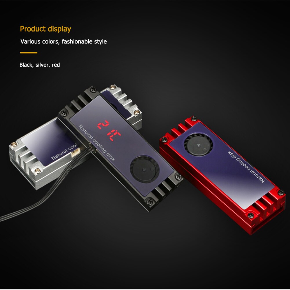 M2 SSD Kühlkörper Kühler Temperatur OLED Digital Anzeige M.2 2280 NVME SSD fest Zustand Festplatte Heizkörper Wärme Thermische Pad