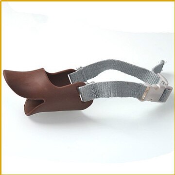 Hund Maulkorb Silikon Ente Mund Maske Maulkorb Borke beissen halt Kleine Hund Anti-biss Masken Für Hund Produkte Haustiere dekoration: Kaffee / L