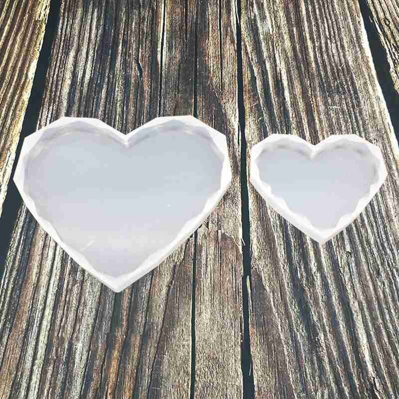 Silicone Heart Mold Epoxy Resin Making Craft Clay Resin Molds DIY Mold Ashtray Coaster Flexible Jewelry Making Accessories