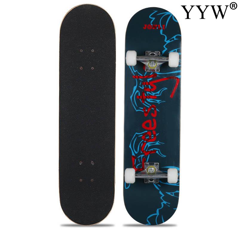 Skateboard Double Rocker Board Figure Skating Street 6 Colors Matte Surface Board Green Red Colors Maple 4 Wheel Teenager Adult: 3