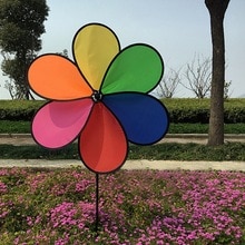 Kleurrijke Regenboog Dazy Bloem Spinner Wind Windmolen Tuin Yard Outdoor Decor