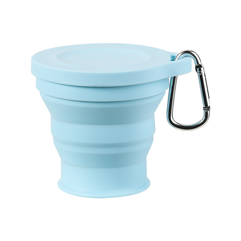 Tasse pliante de 180ml, Mini tasse rétractable en Silicone, tasse à thé Portable, café de voyage en plein air, tasse à boire télescopique avec couvercle: YELLOW