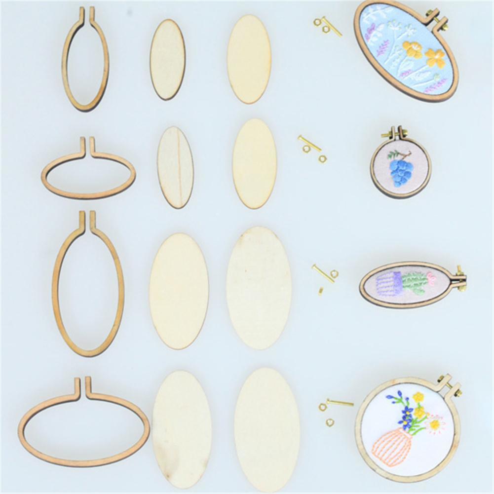 DIY Cross Stitch Sewing Handmade Stitches Crafts Tool Mini Wooden Hoop/Ring Embroidery Fixed Frame