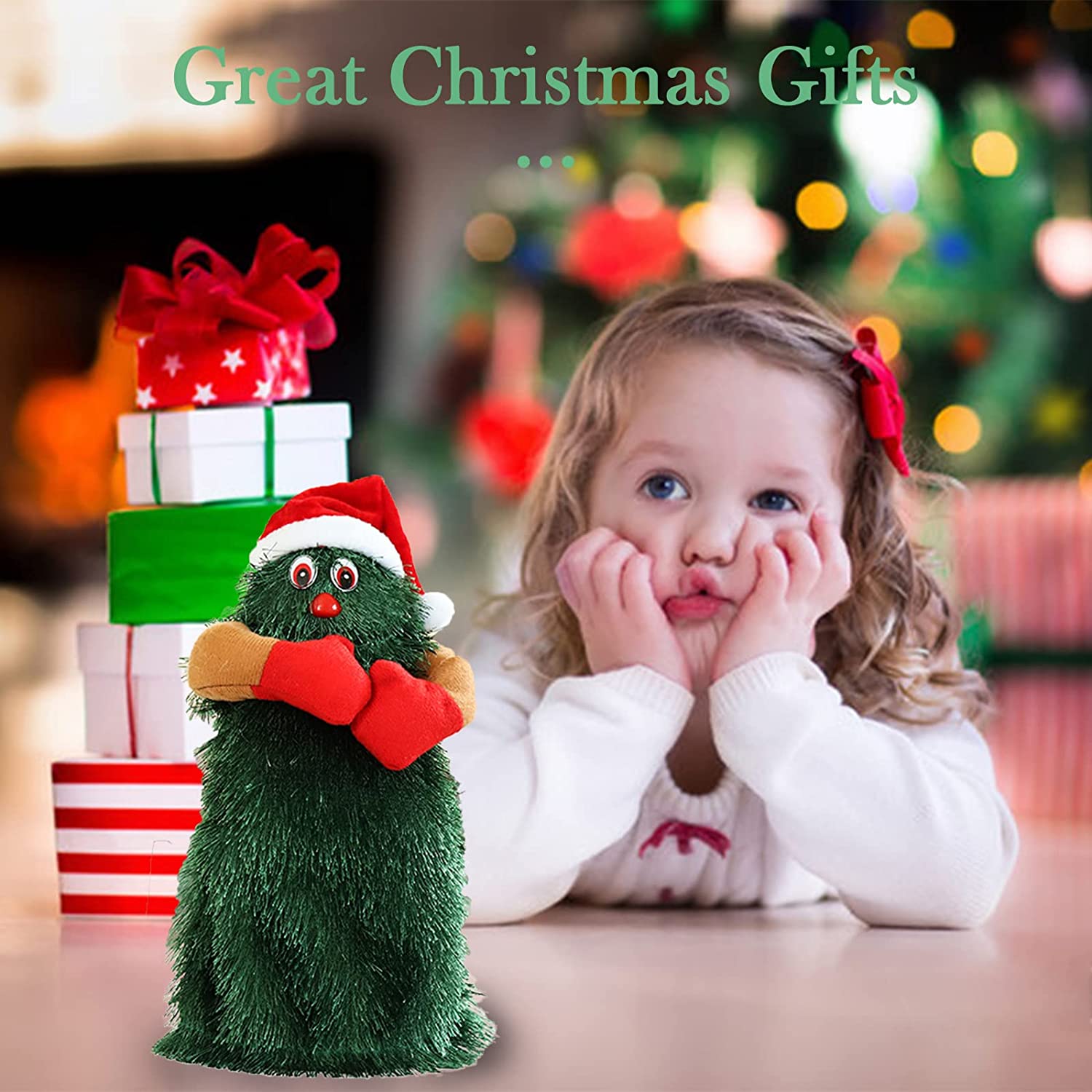 Electric Dancing Christmas Tree Funny 360 Degree Rotation Singing Dancing Animated Decorations Xmas for Toddlers Kids