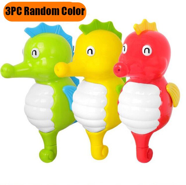 Single Cute Cartoon Animal Tortoise Classic Baby Water Toys Infant Swim Turtle Wound-up Chain Clockwork Kids baby Bath Toys: 1PC  Random Color 5