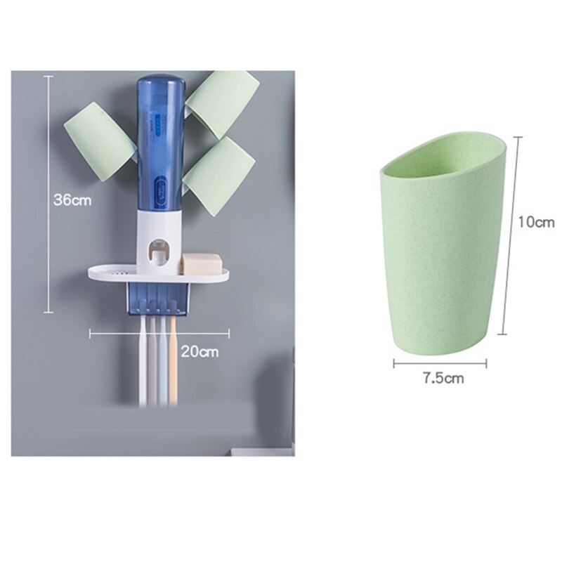 Goede Gezonde Automatische Tandpasta Dispenser Hands Free Tandpasta Squeezer Voor Familie Wasruimte Met Bekerhouder