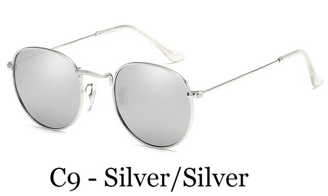 Lvvkee metalliset retro pyöreät aurinkolasit naisten klassiset hd polarisoidut aurinkolasit miehille ajo oculos de sol naaras: C9