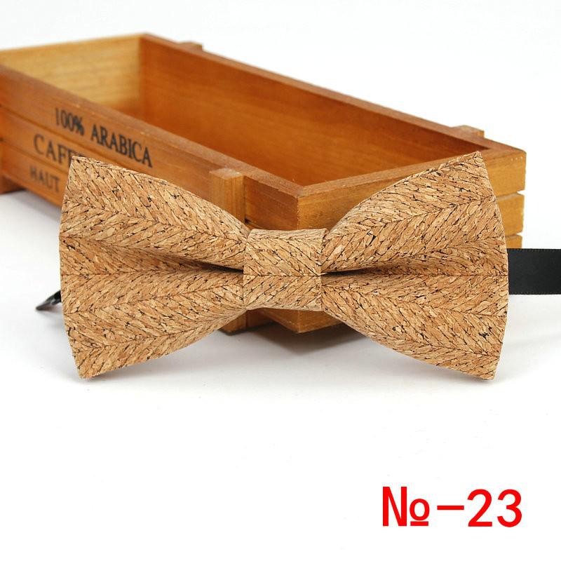 Pajarita de madera de corcho para hombre, pajaritas de madera a rayas Vintage, accesorios de mariposa para boda, negocios informales, Retro, novedad