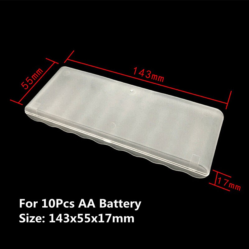 3 Sizes Plastic Battery Storage Box Hard Container Case for 10Pcs AAA/AA/18650 Battery Portable Batterij Organizer Box: 10Pcs AA Baterry