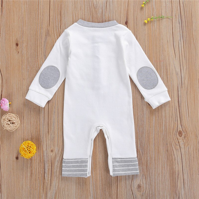 0-24M Pasgeboren Baby Jongens Gestreepte Romper Met Pocket Knop O-hals Jumpsuit Voor Baby Peuter Kids Lente Herfst jumpsuits