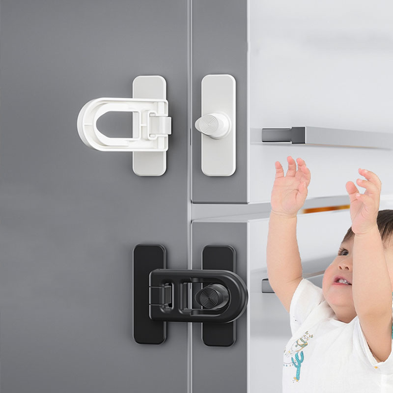 1 st kylskåpslås kyl-frys dörrlås småbarn barn barn ugnsskåp säkerhetslås för baby säkerhetslås