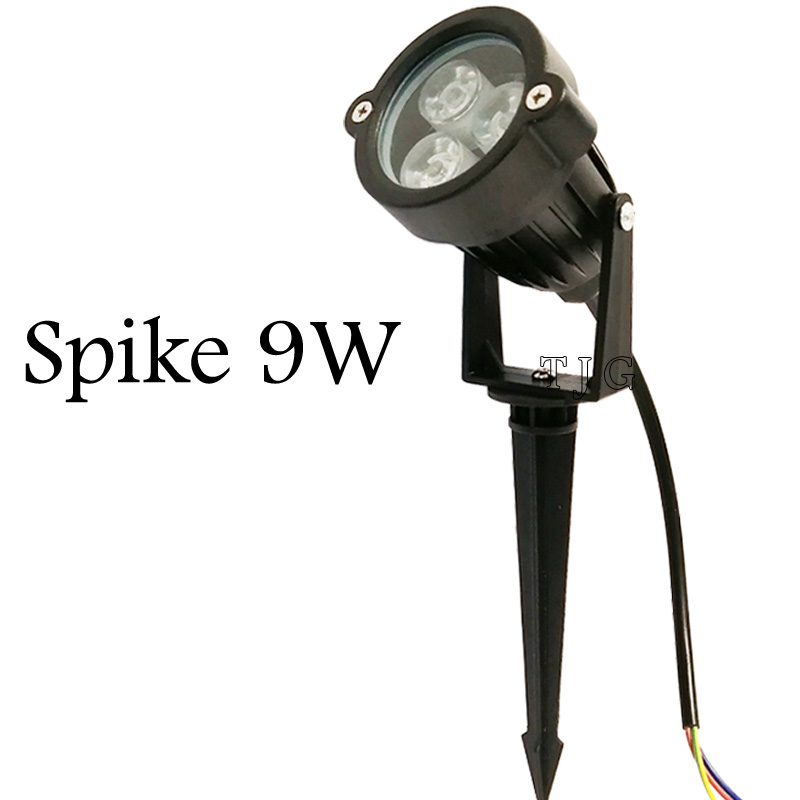 Udendørsbelysning havespotlight stativ led-plænespotlight 3w 9w udendørslamper  ip65 vandtæt havelampe  ac110 v 220v: Rgb / 41-50w