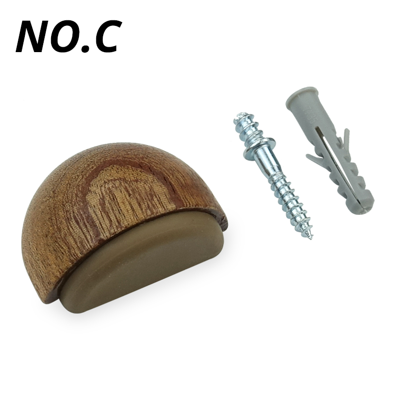 Houten deurstopper siliconenrubber zelfklevend anti-botsing deurwig stop thuis muur vloer meubelbescherming: GRIJS