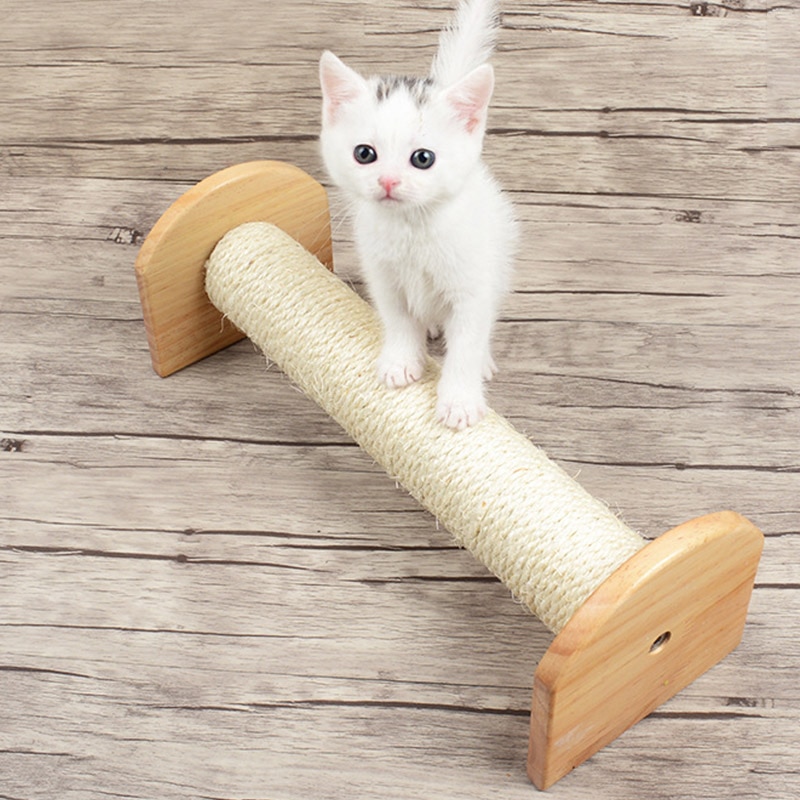 Cat Wall Scratching Post Tree Wall-Mounted Cat Sisal Shelf Pet Kitten Scratchers Board Toys Cat Climbing Frames