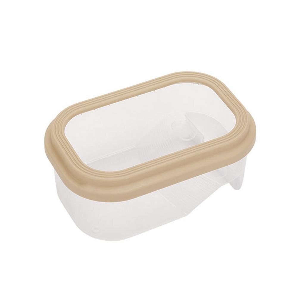 Stable Fish Tank with Bask Platform Anti Slip Slope Reusable Mini Fish Tank Turtles Habitat Container: Brown S