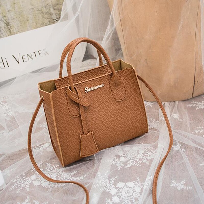 Dames Party Flap Handtassen Klassieke Effen Stijl Handtassen Vrouwen Mode Pu Crossbody Tassen Kettingen Schoudertas: brown