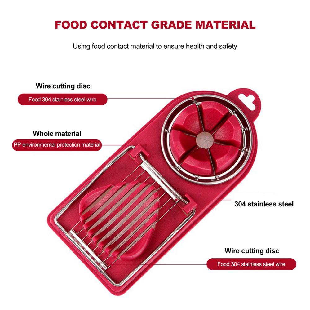 Keuken Multifunctionele Ei Cutter Groente-en Twee-In-een Slice Snijbloem Snijmachine Ei Roestvrij staal Dual-Gebruik Slicer