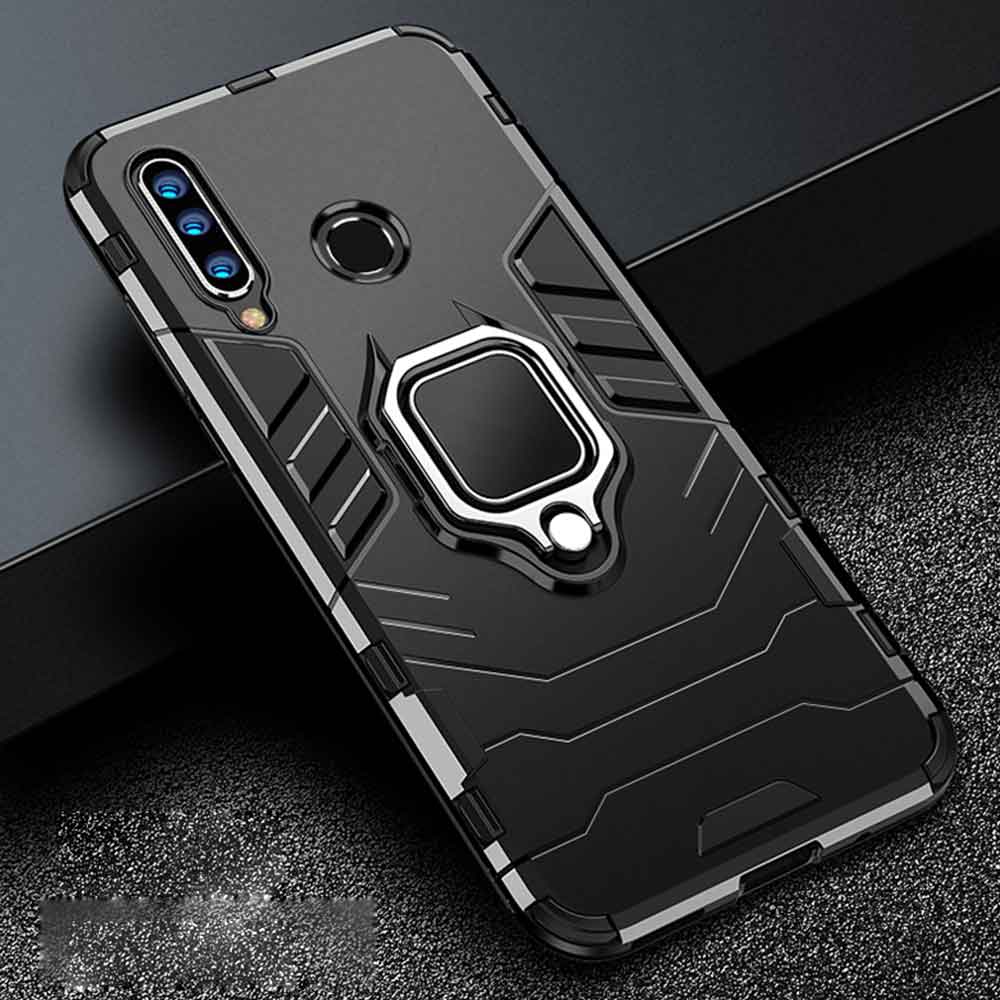 Voor Honor 20 Lite MAR-LX1H 6.15 &quot;Case Armor Pc Cover Ring Houder Telefoon Case Voor Honor 10i 10 Ik/20 Lite HRY-LX1T 6.21&quot; Hard Cover: Honor 20 Lite Russia / Black