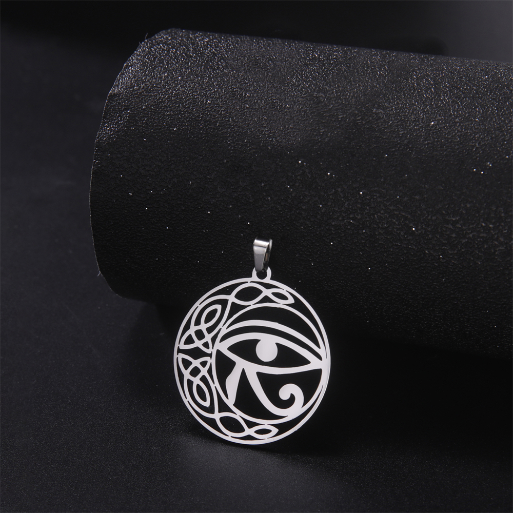 Colgantes de Ojo de Horus de acero inoxidable, amuleto Vintage para la fabricación de joyas, collar Diy, llaveros, accesorios, 5 unidades por lote