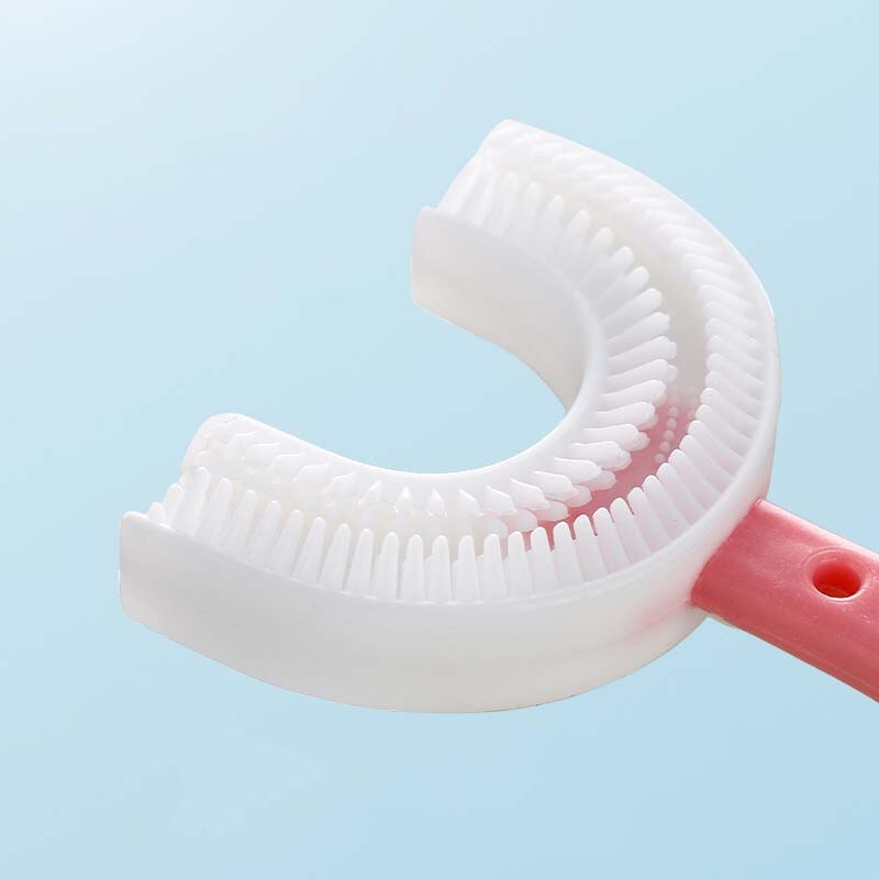 2 pz/set nuovo infantile U Silicone spazzolino da denti per bambini cura dei denti pulizia della bocca manuale cartone animato modello versione manuale