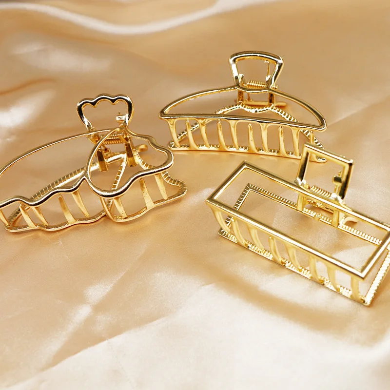 Simple Gold Hair Claw Clip Butterfly Geometric Hair Clip Claw Clamp for Girls Headwear Women Hair Accessories