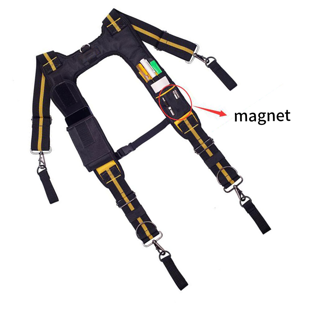 Bretelles de ceinture à outils Type H avec aimant, sangle de harnais à outils rembourrée, plate-forme de Suspension pour électricien