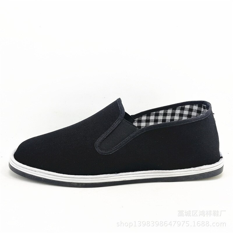 Handgemachte fleece reifen basis traditionellen alten Peking mittleren alters casual schuhe non-slip männer tuch schuhe gummi sohle schwarz