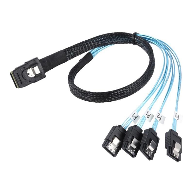 0.5m/1m Mini SFF-8087 to 4 SATA Cable Mini SAS SFF 8087 36P To 4 SATA 7P Cable 12Gbps Hard Drive Data