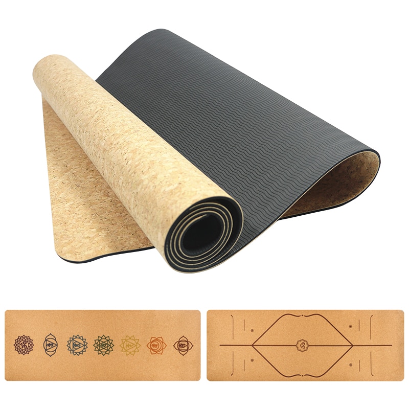 5Mm 183X66cm Oefening Yoga Mat Natuurlijke Kurk Tpe Antislip Yoga Mats Fitness Gym Sport Pilates Training Pads absorberen Zweet Geurloos