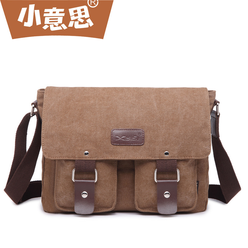Mulher Saco de Mão Das Mulheres Da Lona Mensageiro Homem Ombro Mochila Lazer Estudante UMA Bolsa Crossbody Sacos Para Bolsas Bolsas Carteiro: Coffee