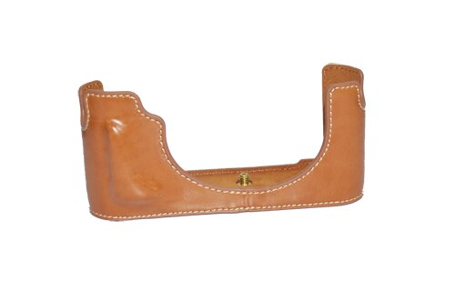 Étui en cuir Pu pour appareil photo, demi-corps pour Leica M10, housse de fond de ,: Brown