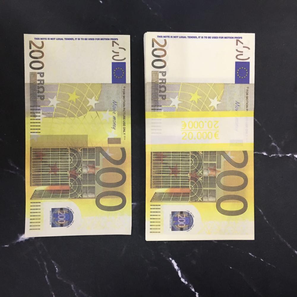 Atacado euros papel dinheiro notas de ouro prop dinheiro papel 10/20/50 euro bills preços nota bancária presentes: 200 euos (100pcs)