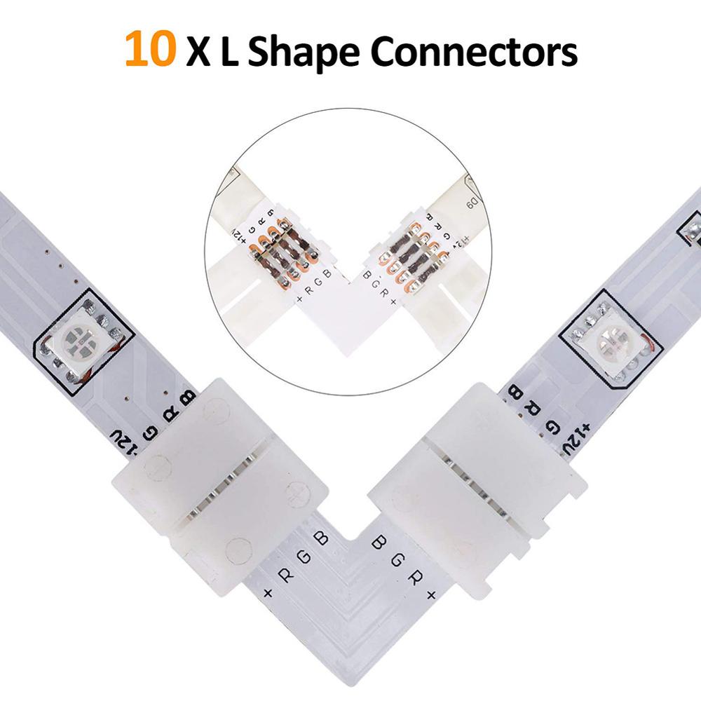 35pcs 4 Pin L shape led rgb connector For connecting corner right angle 5050 RGB LED Strip Light