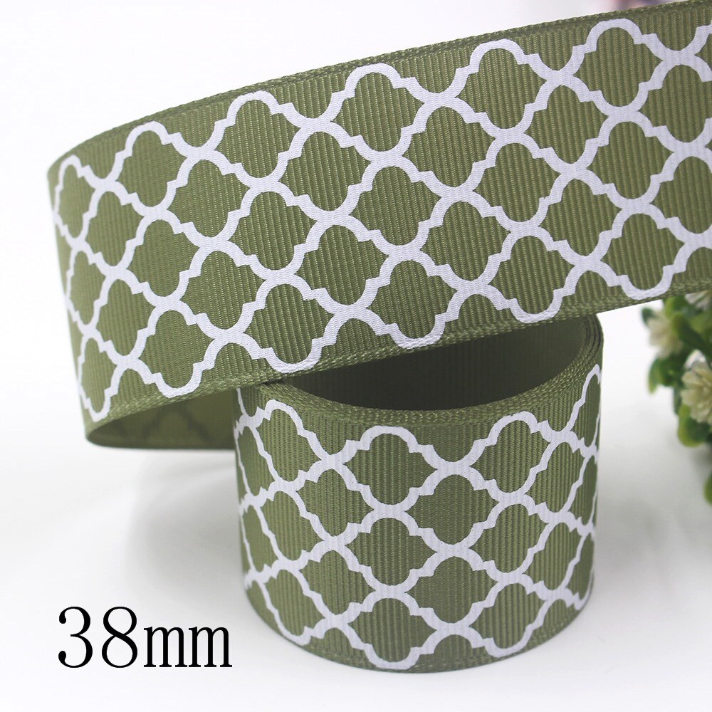 1-1/2 ''38mm 10yds Geometrische patronen Thermische overdracht Gedrukt grosgrain Linten, boog cap accessoires decoraties, I-191121-2534: I-191121-2534