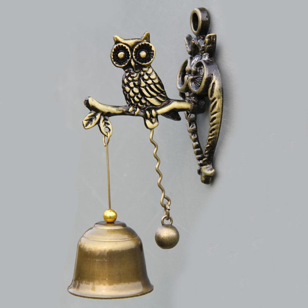 Vintage metal klokke dør butiksejer held og lykke knocker windchime væghængende ornament til værelse have butik frontindgang