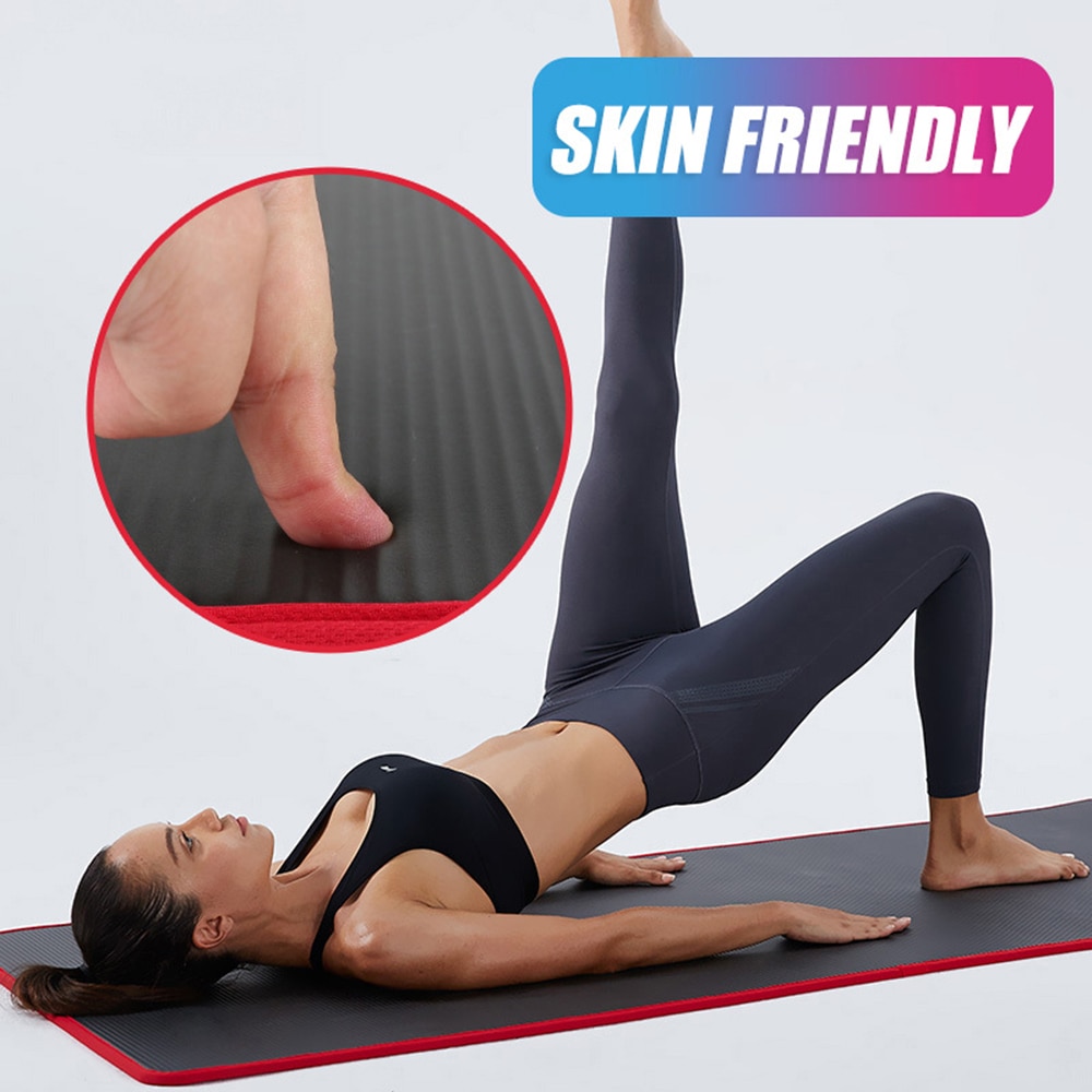 10mm extra tjocka 183 x 61cm halkfria yogamattor för fitness smaklösa pilates gym träningsdynor med bandage/väska