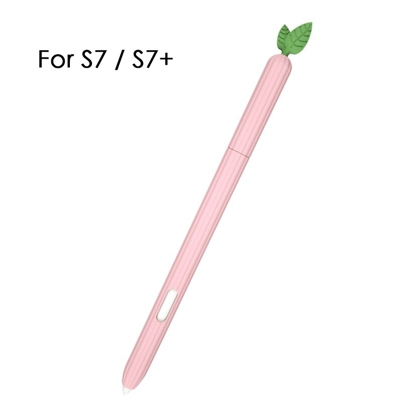 For Samsung Galaxy Tab S6 Lite Sleeve Skin Cover Cute Silicone ProtectivePencil Pen Case For Tablet Tab S7 / S7 Plus S6Lite S: Tab S7 Pink