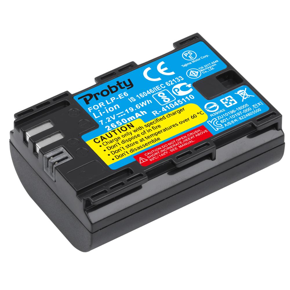 Lp  e6 e6n lp -e6 lpe 6 batteri 2650 mah för canon 5d mark ii iii iv , 80d, 70d, 60d, 6d,  eos 5ds, 5 d 2, 5 d 3, 5 dsr , 5 d 4 kamera