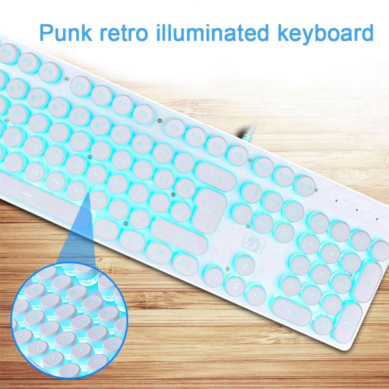 Wired Gaming Keyboard Mechanical LED Backlit Keyboards USB 104 Keycaps Keyboard Computer Game Keyboards Computer Peripherals