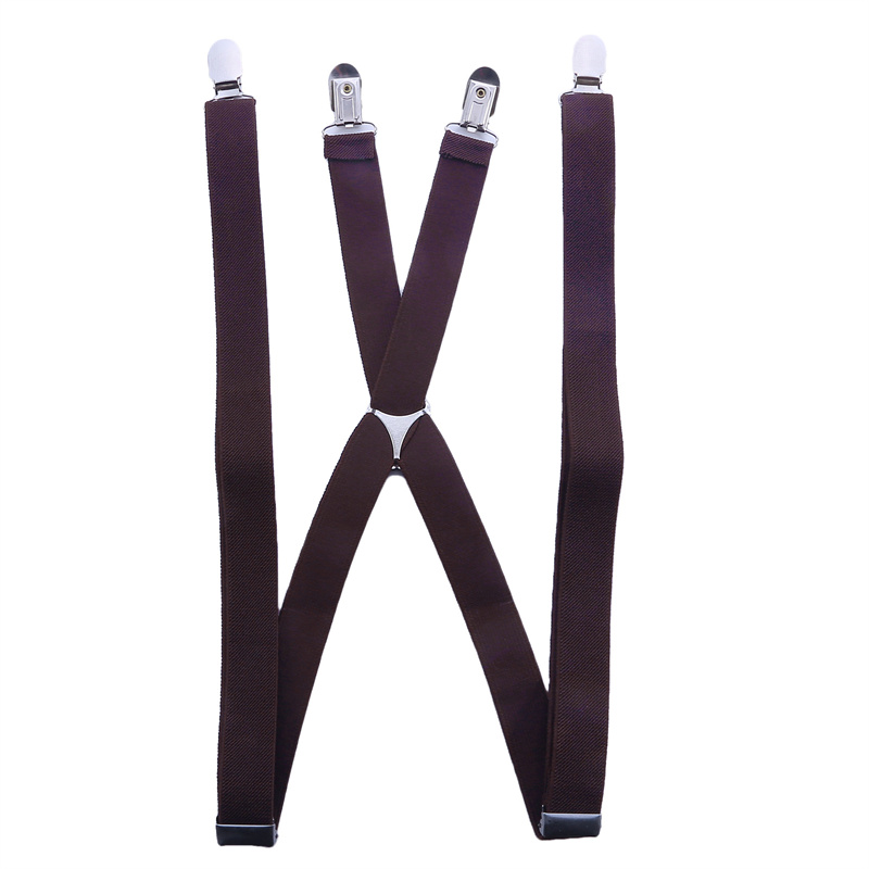 Bretelles élastiques réglables pour hommes et femmes, dos en X, 2.5CM de largeur, 4 Clips, bretelles élastiques réglables
