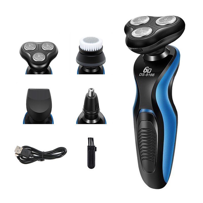 Rasoir électrique hommes rasage rasoirs 4 en 1 tondeuse à barbe nez oreille cheveux finition Machine étanche coiffeur outil: Rose