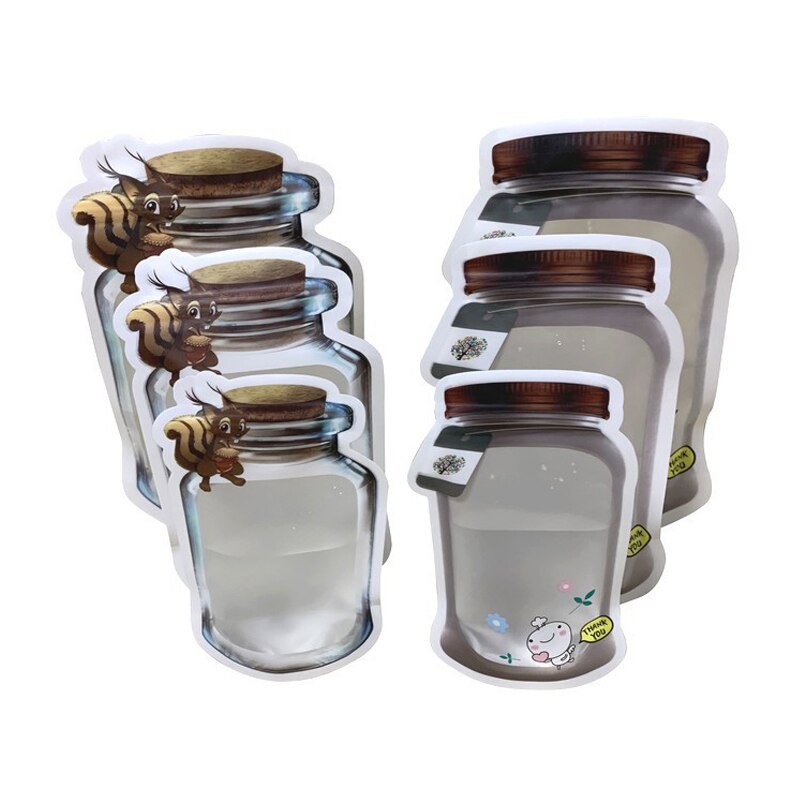Bottle Shape Thick Reusable Zip Lock Storage Sealed Packaging Vacuum Bags Snack Storage Bags _WK
