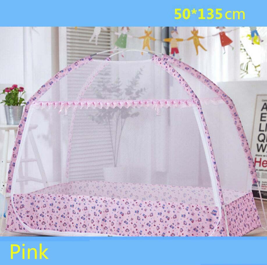 Mosquitera portátil para cuna de bebé, yurta mongola, carpa antimosquitos, dosel para recién nacido: Pink-XXBB-50x135cm