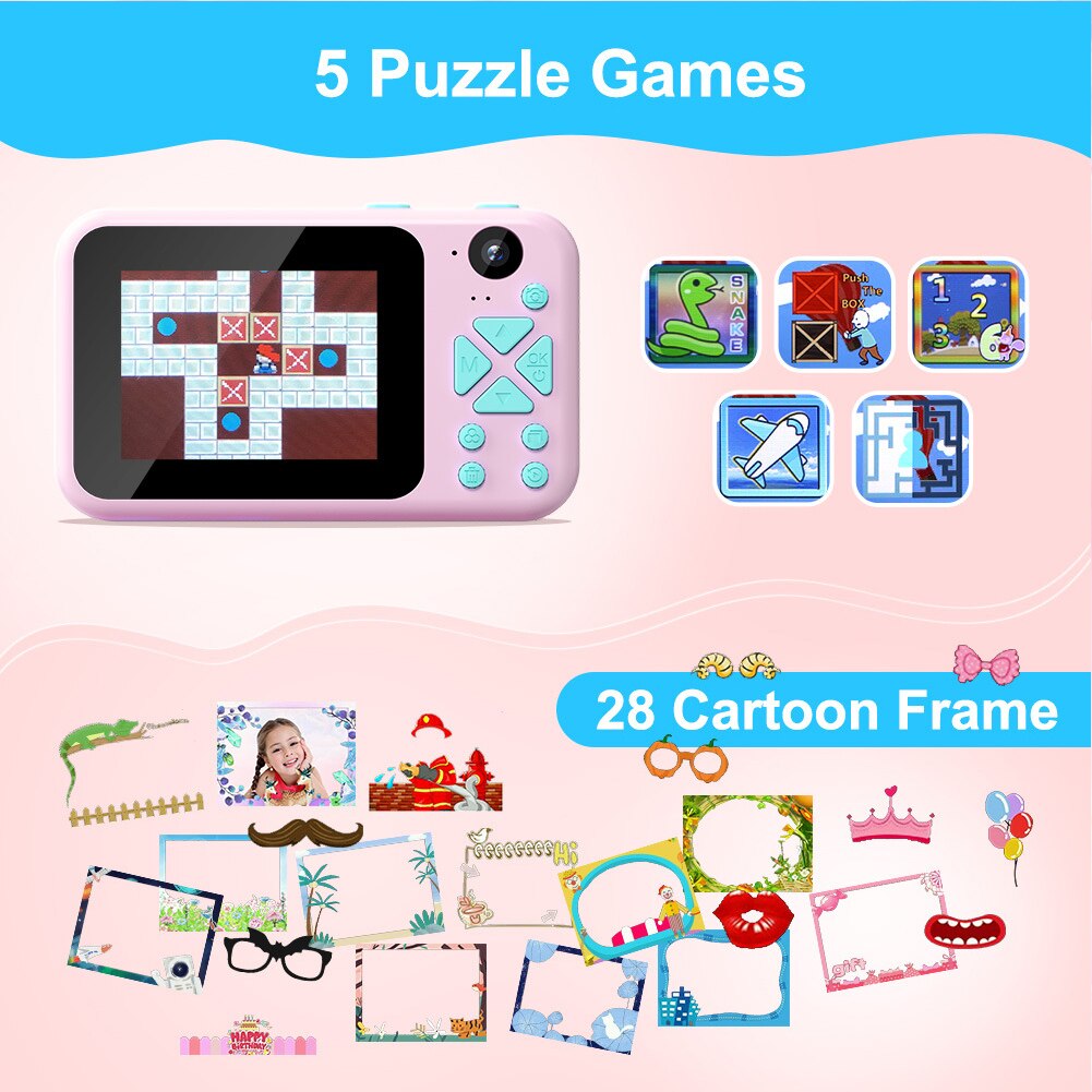 Videocamera con schermo HD 1080P fotocamera per bambini a doppio scatto anteriore posteriore impermeabile portatile per ragazze ragazzi fotografia per bambini